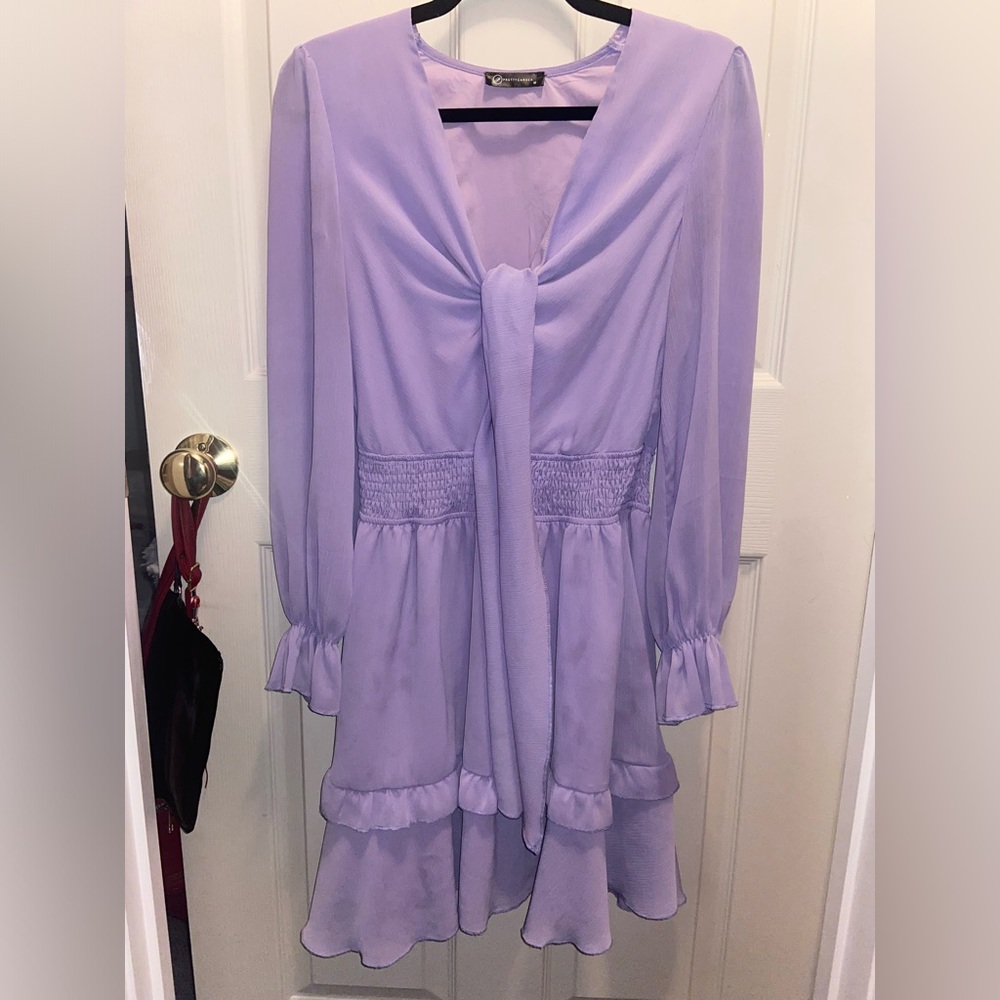 Chic Lilac Long Sleeve Dress